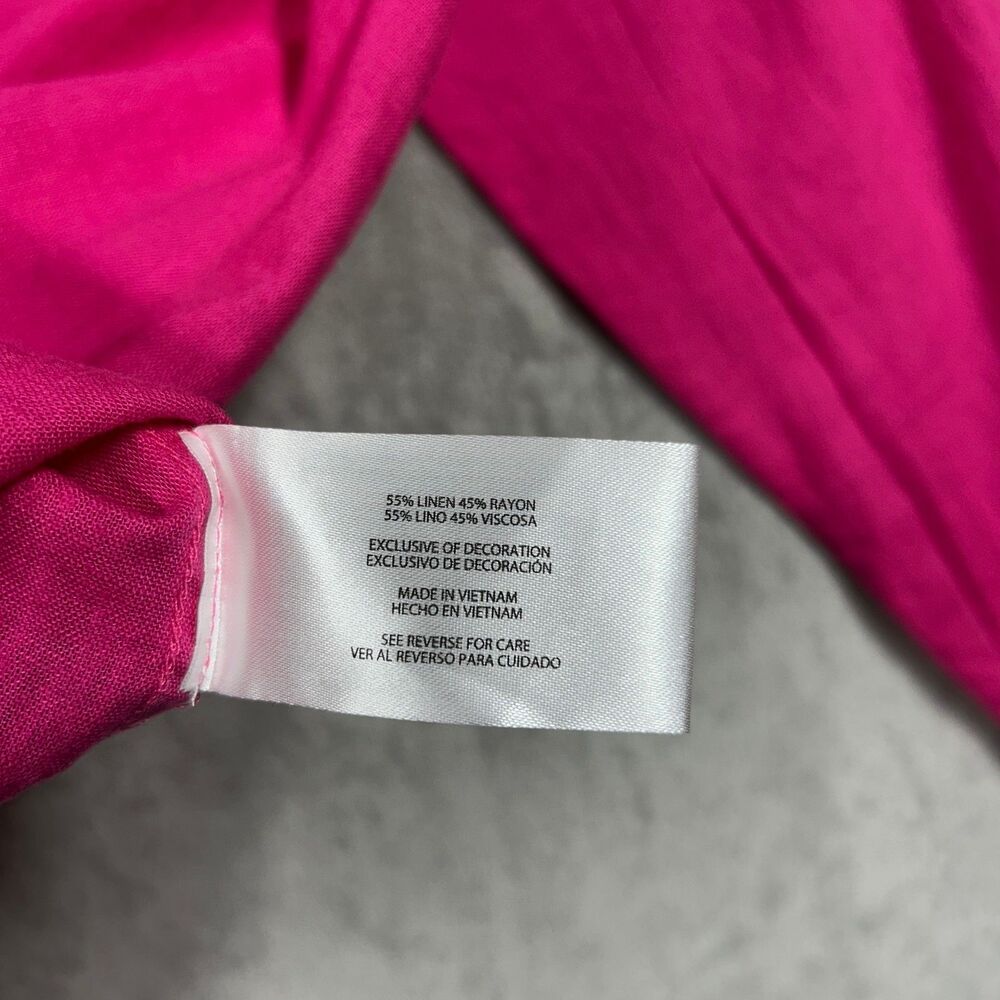 GAP Linen/Rayon Button-Down XL Beetroot Blouse NWT - Curated By Rua'h Kibriya - Picture 7 of 8